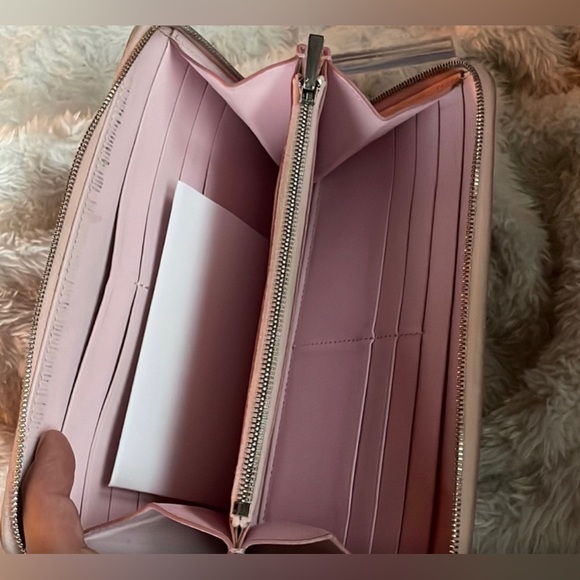 Celine bubble gum pink and black lambskin colorblock zip around wallet - Picture 3 of 5